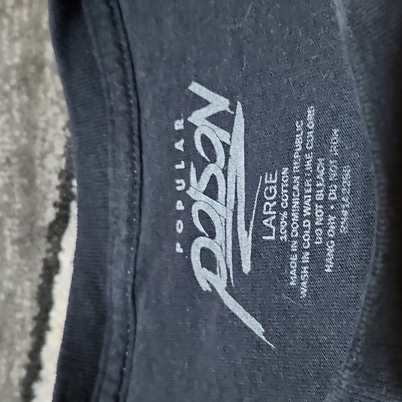 POPULAR POISON NO BAD TRIPS SMILEY DRIP GRAPHIC BLACK CREW-NECK TEE-SHIRT LARGE - Picture 6 of 11